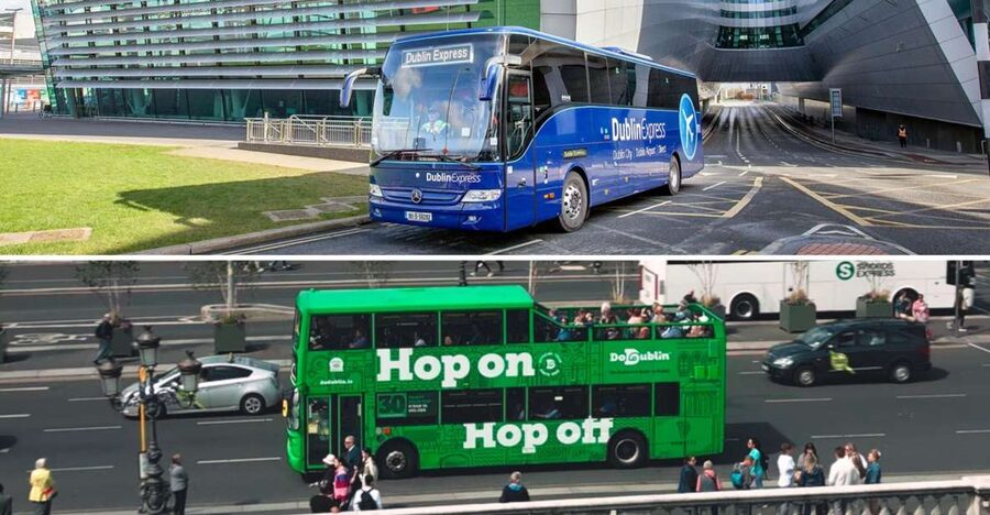 Dublin: Airport Transfer and Hop-On Hop-Off Bus Ticket - Starting the green sightseeing circuit