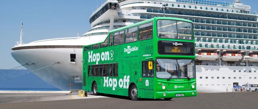 Dublin: Cruise Excursion Hop-On Hop-Off Tour & Rail Ticket - From Dun Laoghaire Harbour to central Dublin