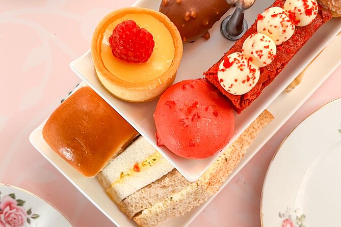 Irish Afternoon Tea on 1960s Vintage Bus in Dublin - Scones, cakes, and the pastry selection