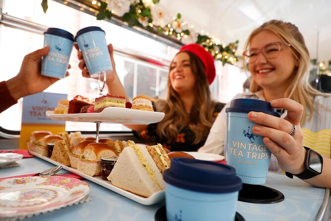 Irish Afternoon Tea on 1960s Vintage Bus in Dublin - Passing Christ Church Cathedral and medieval Dublin